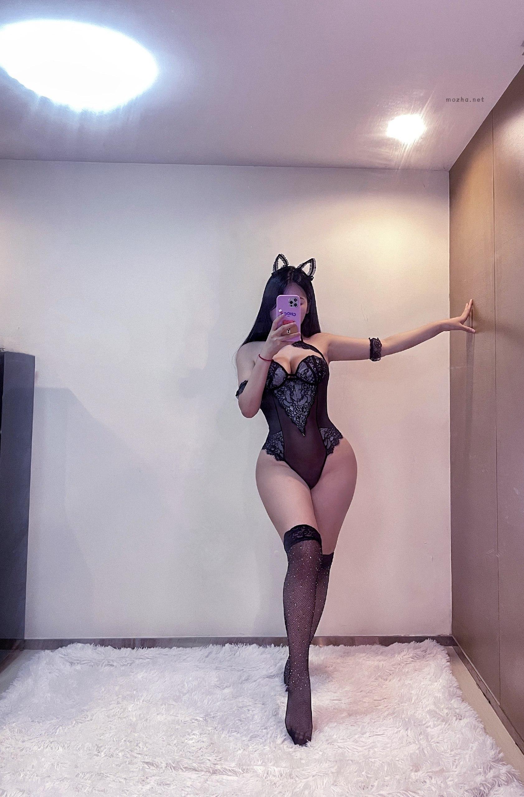 艾拉·isla – 黑丝高开叉猫耳【10P】